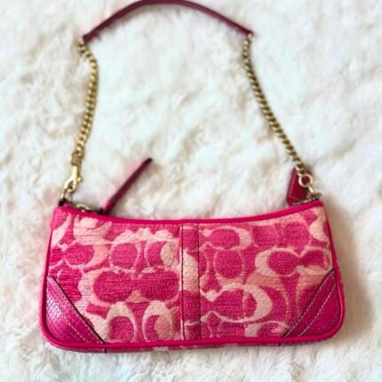 Y2K Coach Pink Chenille and Python  Pochette Purse ❤️✨