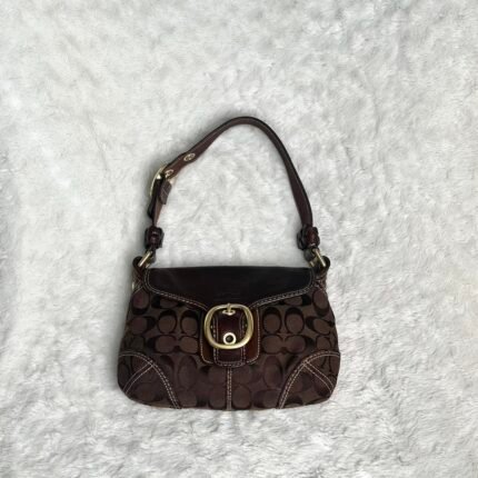 Y2K Coach Bleecker Chocolate brown canvas shoulder bag ❤️✨