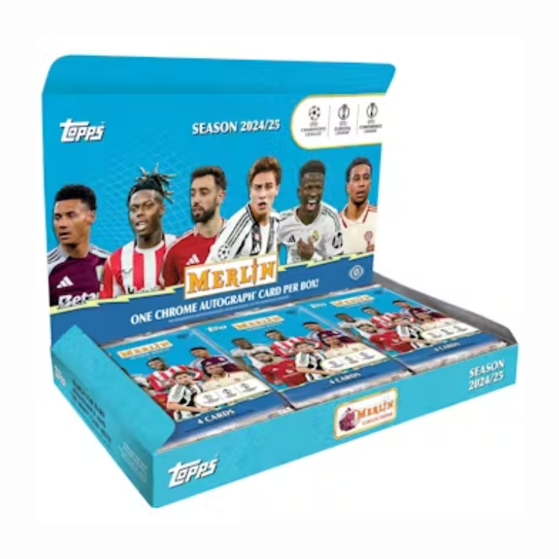 resizingforshopify-2025-12-12T115508.644 2024/25 Topps Chrome Merlin UEFA Club Competitions Soccer Hobby Box - Image 1