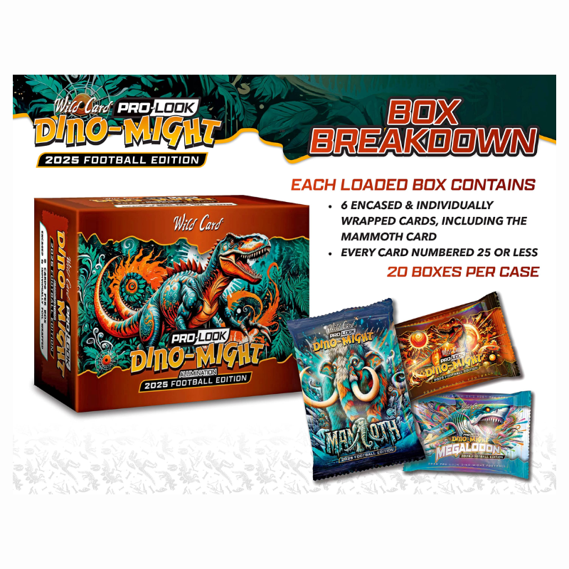 resizingforshopify-2025-12-15T114206.830 2025 Wild Cards Dino Might Pro Look Football Hobby Box - Image 1